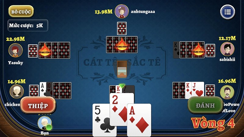 Chi tiết về cách đánh bài Catte trực tuyến 